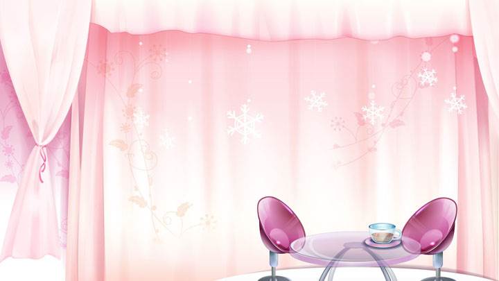 Pink Curtains And Pink Chairs Interior